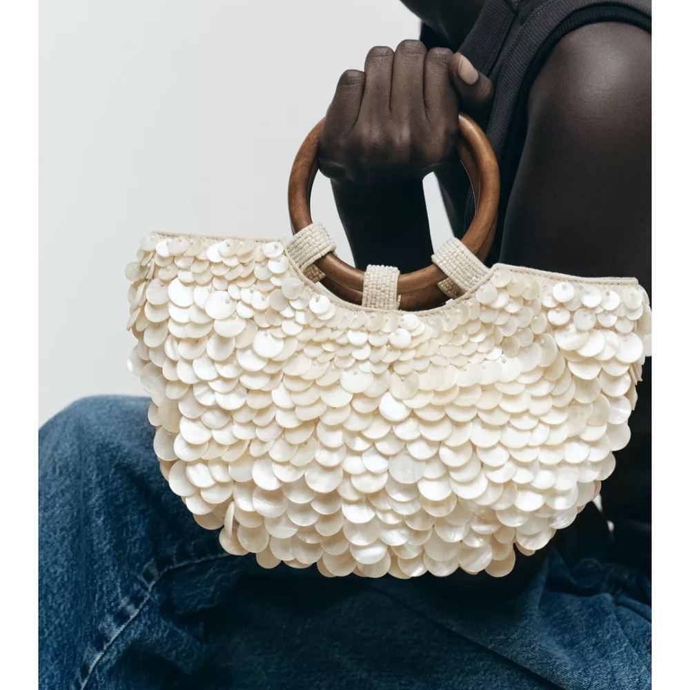 Zara MOTHER OR PEARL SHELL BAG VIRAL